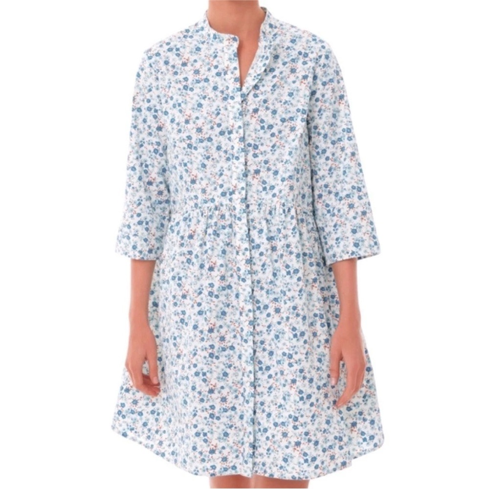 Tuckernuck Calico Floral Royal Shirt Dress